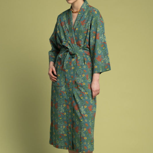 Printed Cotton Robe - Iris Bayou
