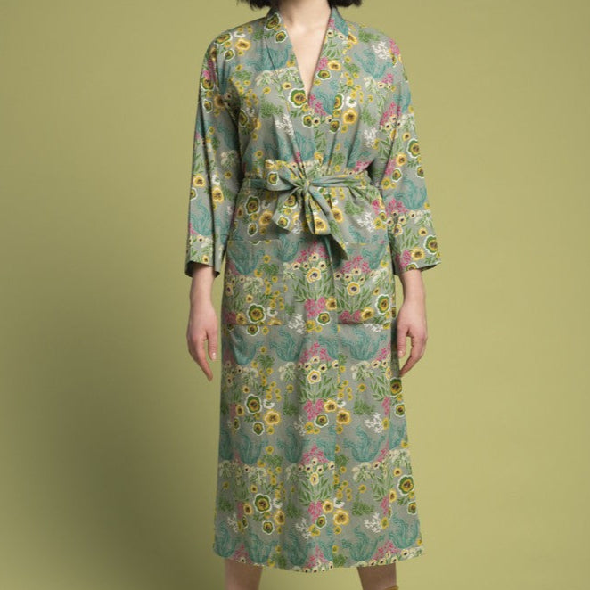 Women's Printed Cotton Robe - Swainston