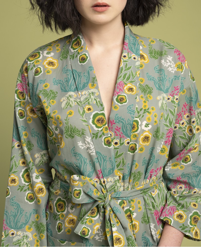 Women's Printed Cotton Robe - Swainston