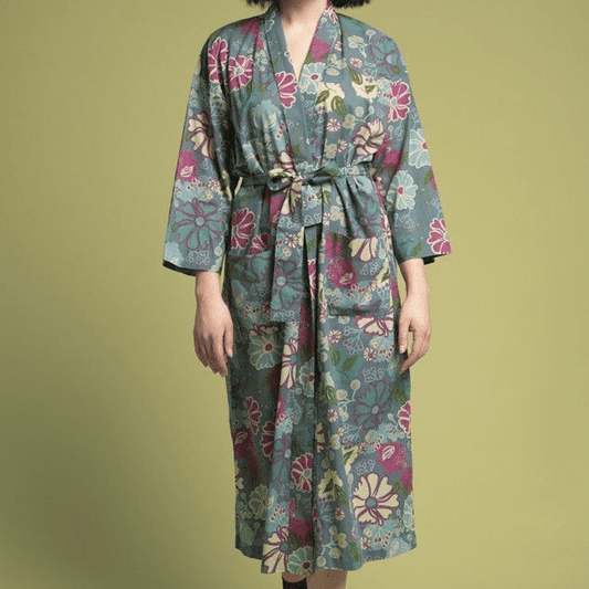 Women's Printed Cotton Robe - Cosmos