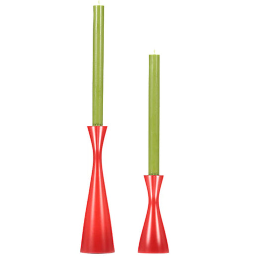 Wooden Candleholder - Oriental Red