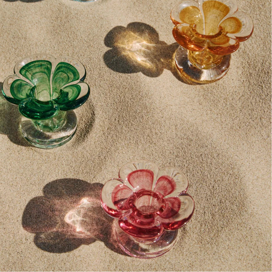 Glass Flower Candle Stick