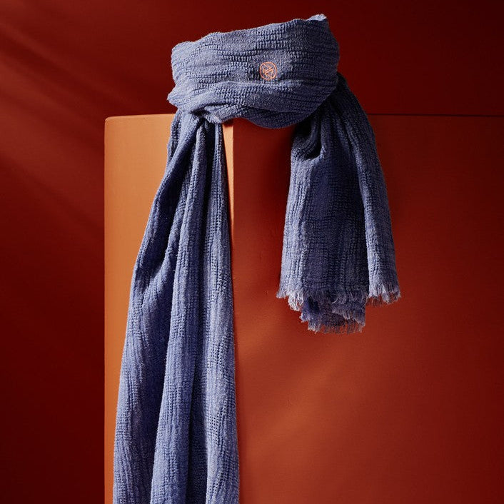Parisienne Scarf - Organic Cotton - ‘Tortuga Bay’ Textured