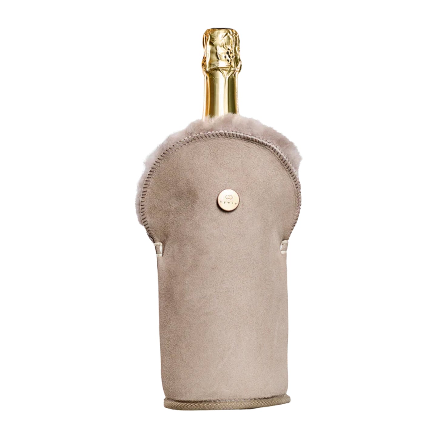 Fur Wine Cooler - Stone Suede