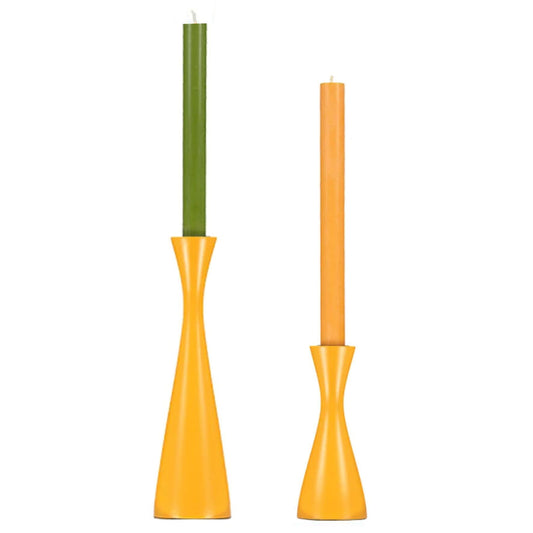 Wooden Candleholder - Yellow
